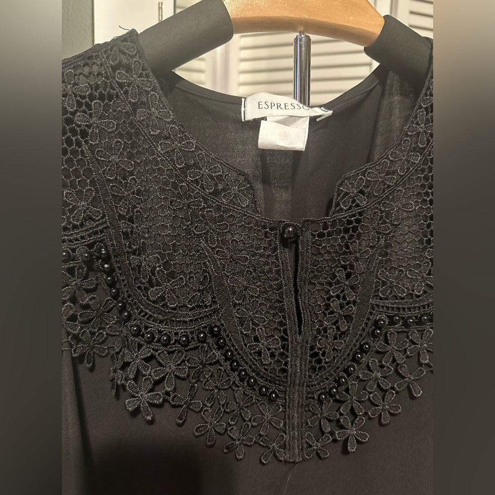 Espresso Floral Lace Top